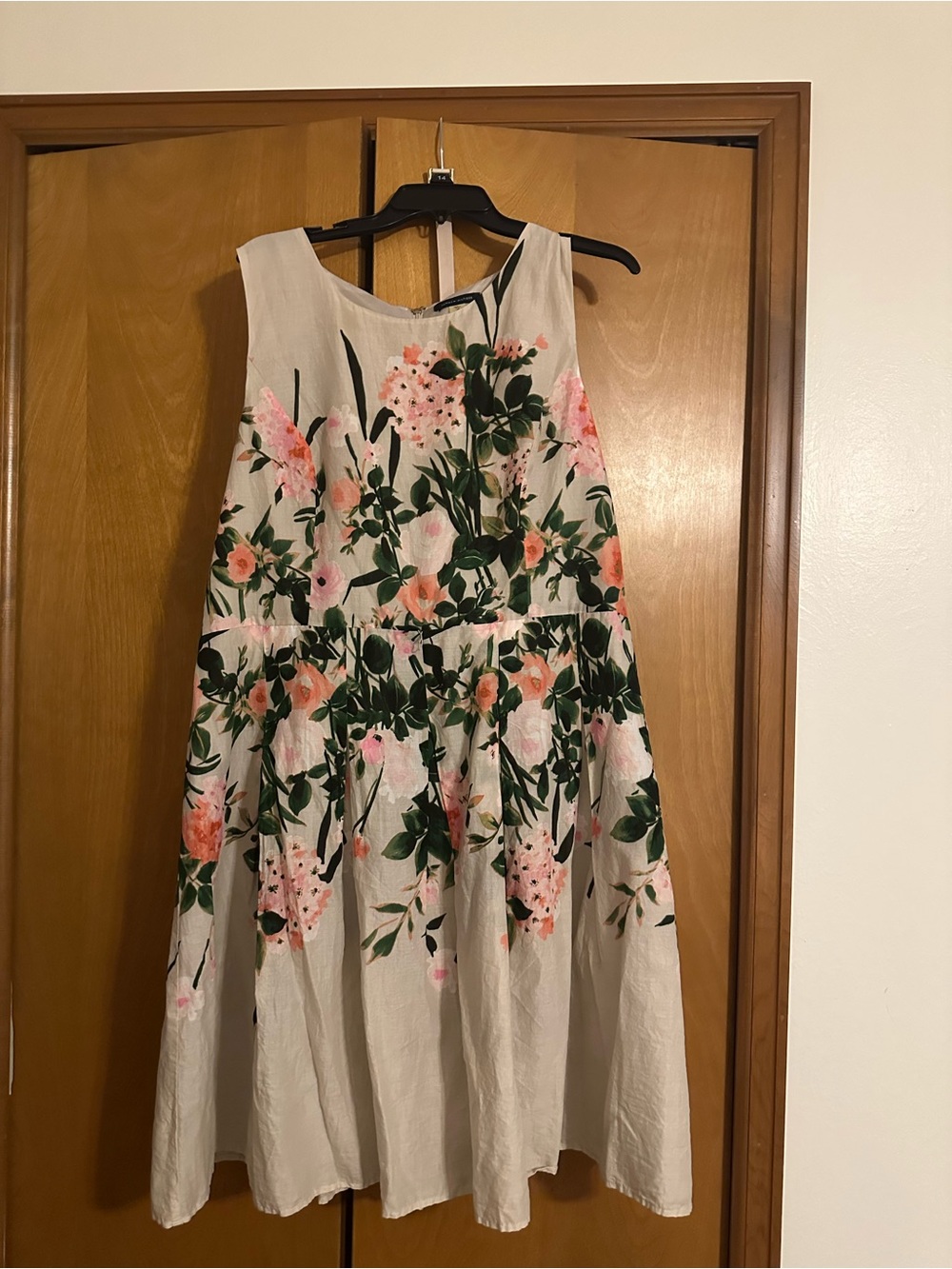 Tommy Hilfiger Floral Midi Dress in Cream, Pink and Green